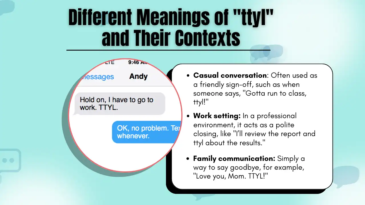 Different Meanings of _ttyl_ and Their Contexts